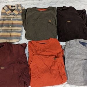 Lot of 6 - Pendleton long sleeve shirts (1 button down and 5 pocket t-shirts)